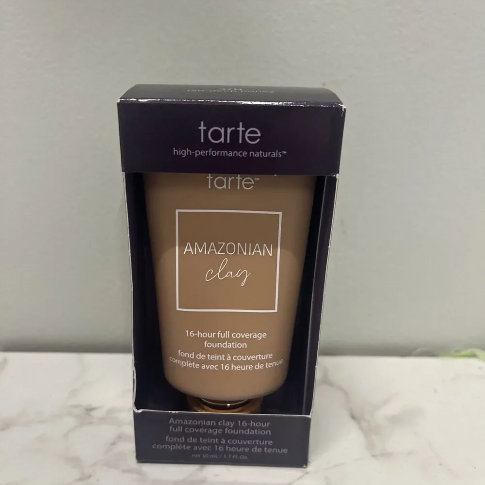 tarte Amazonian Clay 16-Hour Foundation 47H Tan Deep Honey 1.7oz NIP Makeup